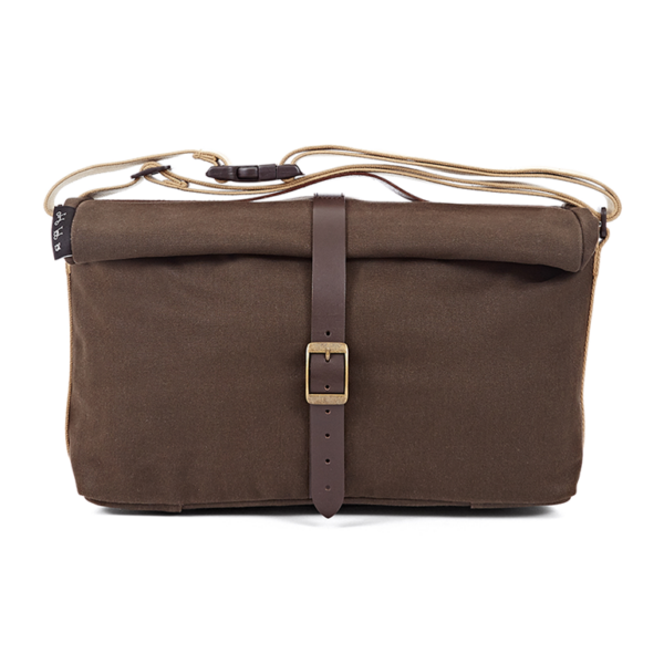 BROMPTON ROLL TOP SHOULDER BAG WAXED COTTON